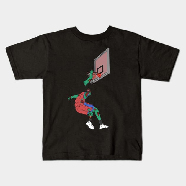 Funny Basketball Player Zombie Gift Kids T-Shirt by Dr_Squirrel